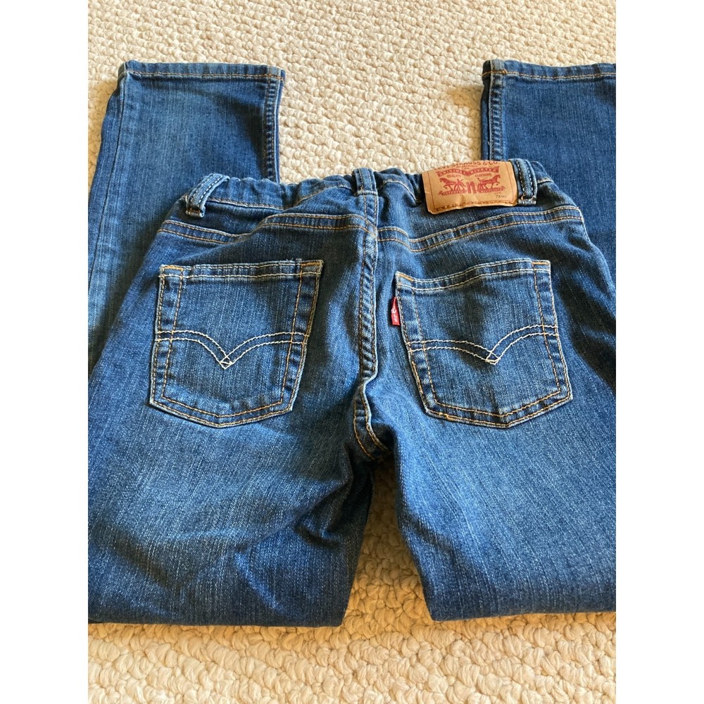 Levi's boys  jeans size 7x Adjustable waist easy closure Med wash 512 slim